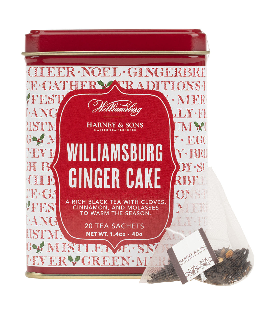 Williamsburg Ginger Cake, Tin of 20 Sachets