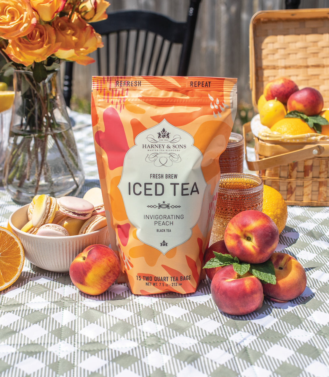 Peach Fresh Brew Iced Tea mood image.