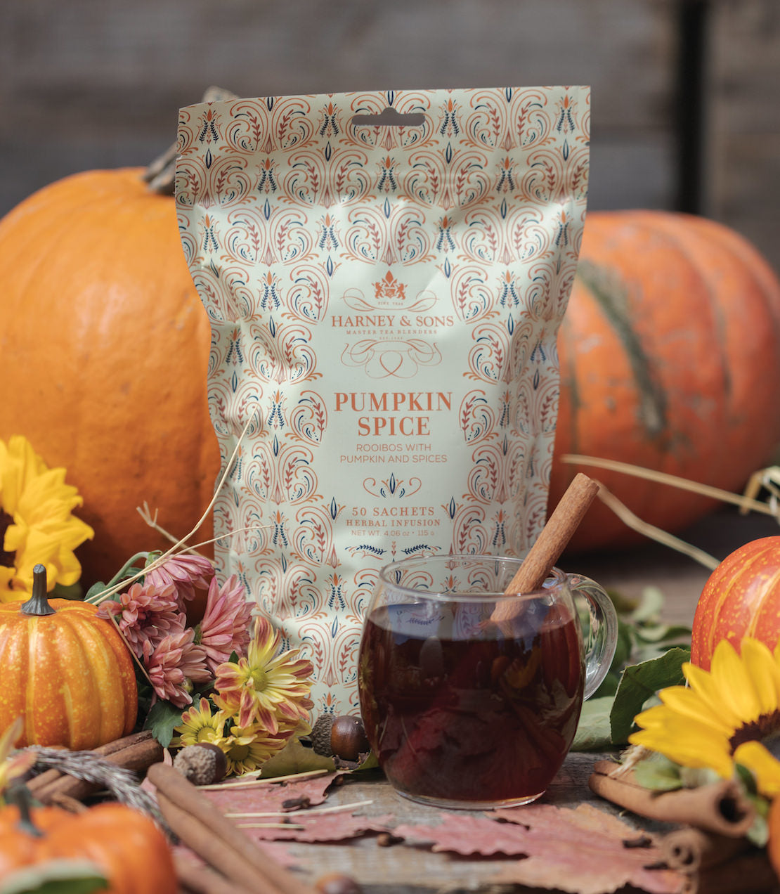 Pumpkin Spice, Bag of 50 Sachets mood image.