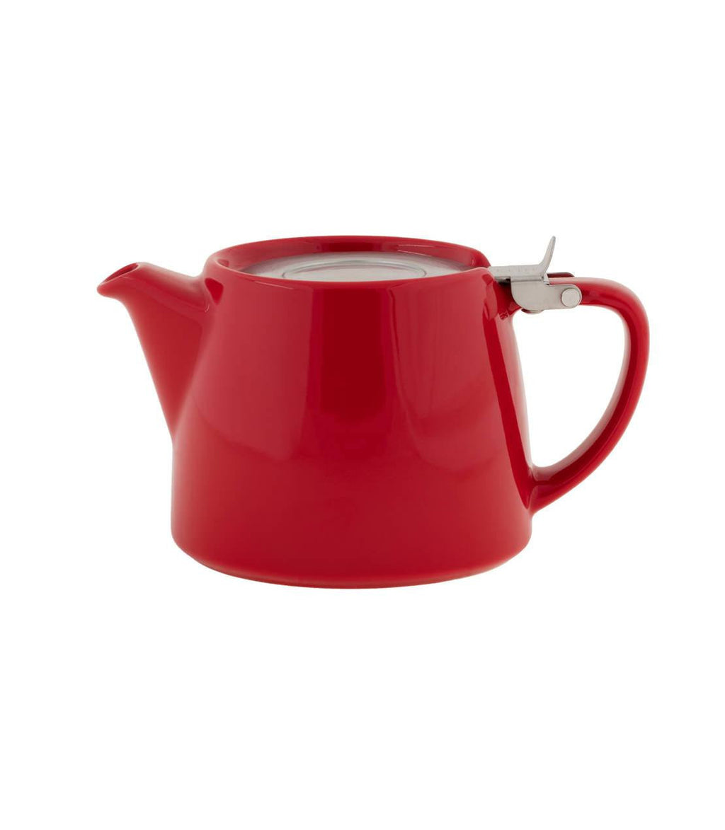 Forlife Stump Teapot with Stainless Steel Lid & Infuser, Red, 18 oz